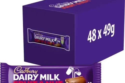 Dairy Milk Fruit & Nut Chocolate Bar 49g (Box of 48)-AUTO WIN
