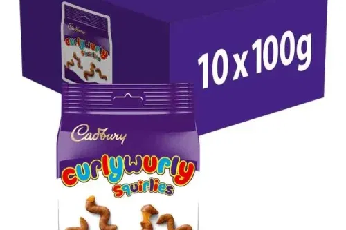 CURLY WURLY SQUIRLIES CHOCOLATE BAG 100G (BOX OF 10)-AUTO WIN 03/10