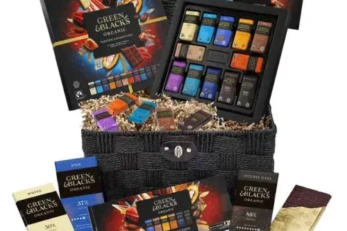 GREEN & BLACK'S ORGANIC CHOCOLATE LOVERS HAMPER BASKET