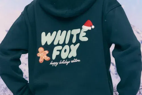 White Fox Holly Jolly Christmas Oversized Hoodie Pine- AUTO WIN 26/10