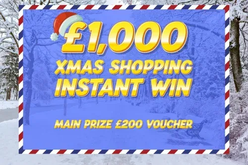 £1,000 XMAS SHOPPING INSTANT WIN- MAIN PRIZE £200 VOUCHER JACKPOT-AUTO WIN 25/11