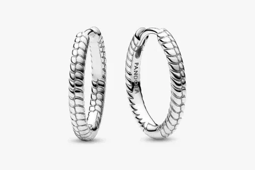 Pandora Moments Small Charm Hoop Earrings Sterling silver-AUTO WIN 13/11