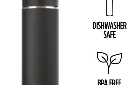 Ninja Thirsti Water Bottle and Flask 700 ML with Leak-Proof Lid, Designed for Carbonated, Hot & Cold Drinks, I Stainless Steel Bottle, Black-AUTO WIN 26/11