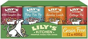 Lily's Kitchen Natural Adult Wet Dog Food Tins Grain-Free Recipe Variety Pack 12x400g-AUTO WIN 16/11