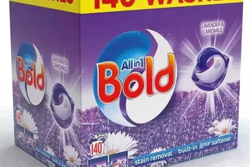 BOLD ALL-IN-1 PODS WASHING LIQUID LAUNDRY DETERGENT CAPSULES, 140 WASHES, 3.72 KG POWER PACK, STAIN REMOVER FOR CLOTHES, LAVENDER AND CAMOMILE SCENT-AUTO WIN 25/11