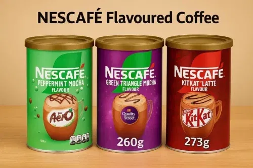NESCAFÉ INSTANT COFFEE TIN VARIETY PACK (PACK OF 6) FLAVOURS – AERO PEPPERMINT MOCHA, GREEN TRIANGLE MOCHA, KITKAT LATTE – MULTISERVE FROTHY INSTANT COFFEE-AUTO WIN 25/11