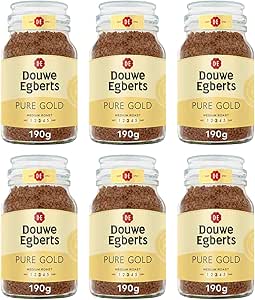 Douwe Egberts Pure Gold Medium Roast Instant Coffee 190g (Pack of 6 Jars,-AUTO WIN 22/11