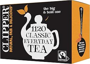 Clipper Tea Everyday Fairtrade Black Tea Bags Set of 1120 | Bulk Catering Pack of 1120 Teabags-AUTO WIN 22/11