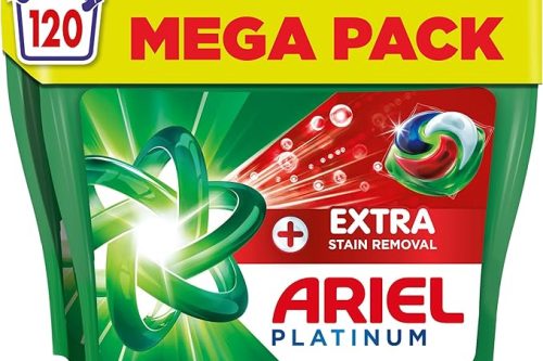 Ariel Platinum PODS®, Washing Liquid Laundry Detergent Capsules 120 Washes (60x2), +Extra Stain Removal, Remove Even 7-Day Dried-In Stains AUTOWIN 27/11