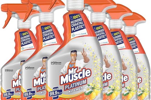 Mr Muscle Kitchen Cleaner, Platinum Antibacterial Kitchen Spray, Citrus, Pack of 6 (6 x 750 ml) AUTOWIN 19/11