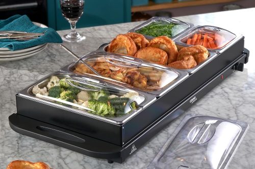 Cooks Professional 5-Section Buffet Warmer 9.6 Litre Capacity with Hotplate Function -AUTO WIN 02/12