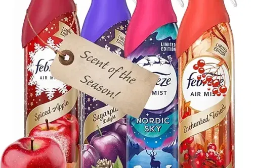 Limited Edition Air Freshener Spray – Air Mist Bundle of 4 x185ml: Sugar Plum, Nordic Sky, Enchanted Forest & Spiced Apple-AUTO WIN 16/11