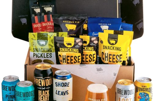 Serious Pig + Brewdog 'Big Night In' Craft Beer and Snacks Gift Hamper with Glassware and Tasting Notes (19 Pack)-AUTO WIN 29/11
