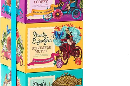 Monty Bojangles Cocoa Dusted Truffles Gift Tower (3 x 100g Pack)- 3 Luxury Chocolate Truffle Boxes - Choccy Scoffy, Scrumple Nutty & Flutter Scotch- The Perfect Chocolate Gift Box Selection AUTOWIN 30/11