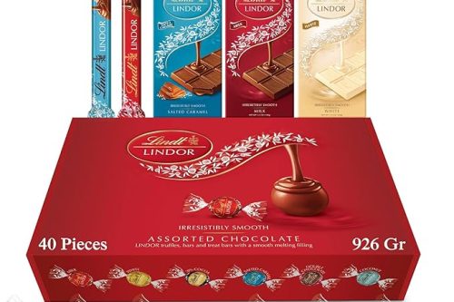 Lindt Christmas Chocolates Gift Box - 926g (40-Piece Set) - Assorted Chocolate Bars & Truffles, Lindor Chocolate Hamper,