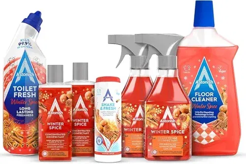 FabFinds Christmas Cleaning Bundle Winter Spice Cleaning Bundle Vegan Cruelty-Free – 7 Piece Set Disinfectant Carpet Freshener Floor & Toilet Cleaner-AUTO WIN 15/11