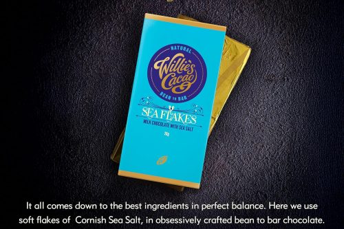 Willie's Cacao - Sea Flakes milk chocolate bar, 44% Milk Chocolate with Cornish Sea Salt - 26g x 30 - Artisan Chocolate - Bean to bar AUTOWIN 27/11