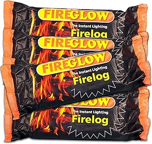 FIREGLOW 15 x Instant Lighting Firelog, Unflavored, Burns for up to 90 Minutes, Perfect for Open Fires, Fire Pits and Chimineas, Made from Compressed Wax and Sawdust-AUTO WIN 29/11