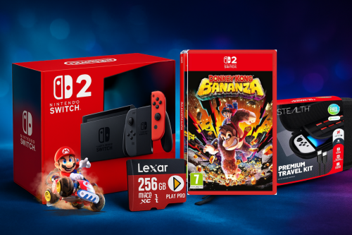 Nintendo Switch 2 and Mario Kart World Console Bundle With Donkey Kong Bananza plus 256 MicroSDXC Express Card And Travel Kit 29/11