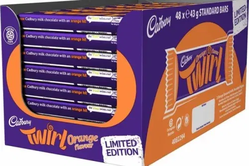 CADBURY ORANGE TWIRL CHOCOLATE BAR 43G (BOX OF 48)-AUTO WIN 17/11