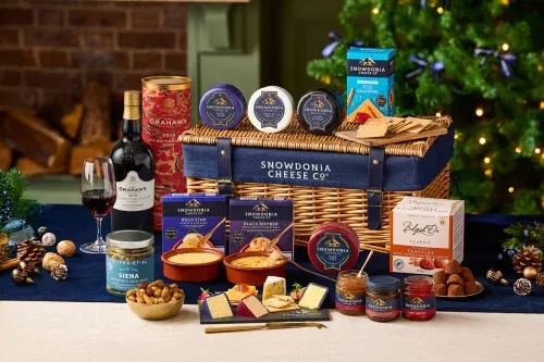 Christmas Cheese & Port Wicker Hamper-AUTO WIN 03/12