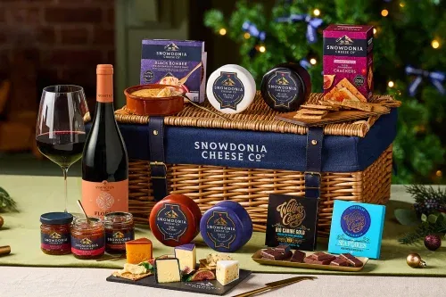 Christmas Cheese Selection & Wine Wicker Hamper-AUTO WIN 25/11