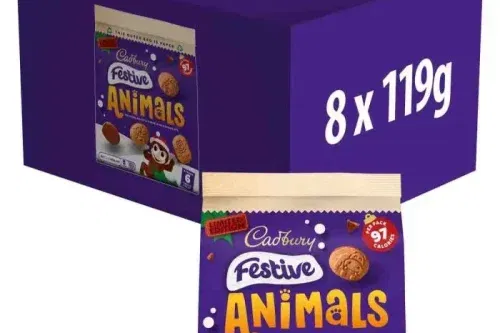 CADBURY FESTIVE ANIMALS CHOCOLATE BISCUITS 119G (BOX OF 8) AUTOWIN 10/11