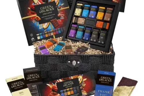 GREEN & BLACK'S ORGANIC THANK YOU CHOCOLATE BASKET AUTOWIN 07/11