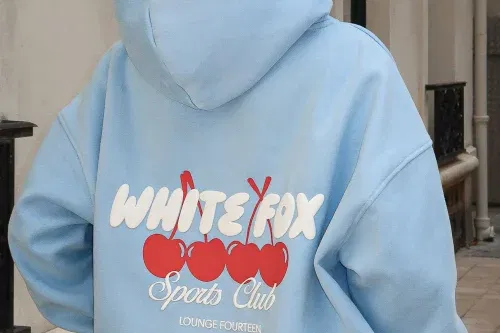 White Fox Club 14 Cassie Boxy Hoodie Blue-AUTO WIN 11/11