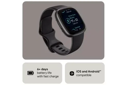 Fitbit Versa 4 Smart Watch - Black/Graphite-AUTO WIN 04/01