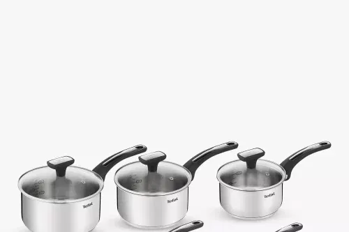 Tefal Emotion Stainless Steel Saucepan & Non-Stick Frying Pan Set, 5 Piece-AUTO WIN 04/01