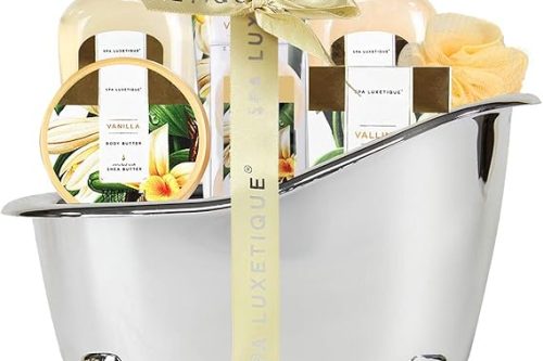 Spa Luxetique Spa Gift Sets, Gifts for Her, 8pcs Vanilla Bath Sets with Body Butter, Bubble Bath, Bath Bomb, Bath Sets for Women Gifts, Christmas Gifts, Gifts for Women AUTOWIN 08/12