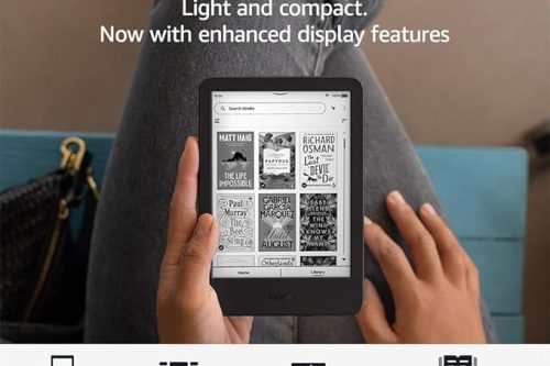 Amazon Kindle (newest gen) – Lightest and most compact Kindle with glare-free display, faster page turns, adjustable front light and long battery life – 16 GB – Without Ads – Black-AUTO WIN