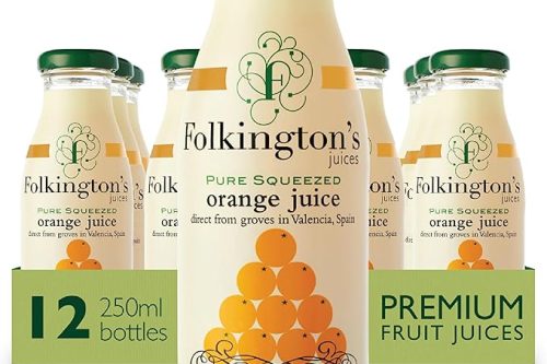 Folkingtons Pure Pressed Valencia Orange Juice - 12 x 250ml Bottles-AUTO WIN