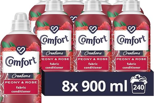 Comfort Creations Peony & Rose Fabric Conditioner with Stay Fresh technology for 100 days of freshness + fragrance* 8x 900 ml (240 washes) AUTO-WIN 09/12