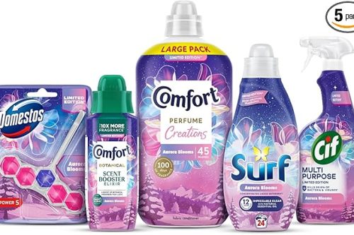 Aurora Blooms Winter Cleaning & Laundry 5 Piece Bundle Includes Comfort, Surf, Cif & Domestos Fresh Floral Winter Fragrance-AUTO WIN 27/12