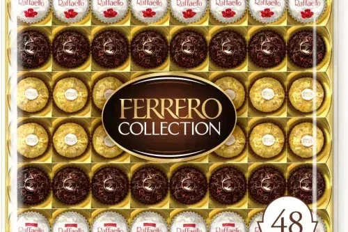 FERRERO COLLECTION PRALINES, CHOCOLATE GIFT, WEDDING GIFTS, CHOCOLATE HAMPER, GIFTS FOR WOMEN AND MEN, COCONUT RAFFAELLO AND DARK CHOCOLATE RONDNOIR, BOX OF 48 (518G) AUTOWIN 02/12
