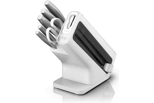 NINJA STAY SHARP 6 PIECE STAINLESS STEEL KNIFE BLOCK – WHITE-18/12