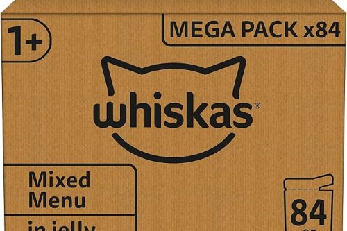 whiskas 1 plus Adult Mixed Selection in Jelly 84 Pouches, Adult Wet Cat Food, Megapack (84 x 85 g)-AUTO WIN