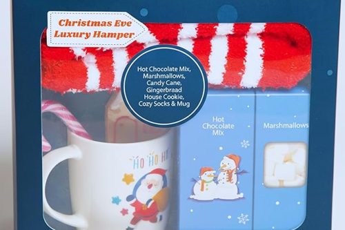 3 WINNERS - Christmas Eve Box - Candy Canes, Christmas Mug, Gingerbread Cookie, Marshmallows and Socks Hamper, Hot Chocolate Mug Gift Set-AUTO WIN
