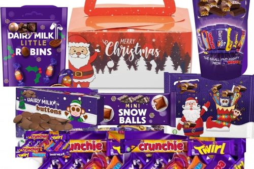Cadburys Christmas Chocolate Gift Box - Bulk Sharing for Kids & Adult - Includes Heroes Little Robins Selection Box Snow Balls 04/12