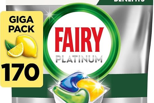 Fairy Platinum All In One Dishwasher Tablets, Lemon, 170 Tablets-AUTO WIN 20/12