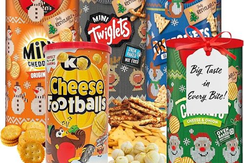 CRISPS MULTIPACK CHEESE SNACKS TUBES – BULK BUY OF 5 ORIGINAL CHEDDARS BAKED CRISPS, CHEESE BALLS MINI CRACKERS FOR CHRISTMAS PARTY MIX, BIRTHDAY HAMPER, MOVIE NIGHTS OR LUNCH BOX SNACKS-AUTO WIN 06/12