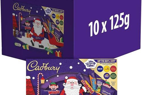 Cadbury Chocolate Selection Box 125g (Box of 10), great stocking filler, office gift or for Christmas parties AUTOWIN 05/12