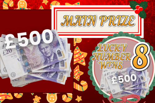 8TH CHRISTMAS ADVENT CALENDAR- WIN £500 CASH + FIND THE INSTANT WIN-AUTO WIN