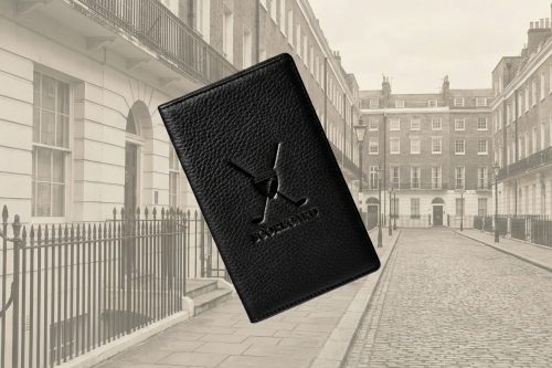 Aspinal of London  Aspinal of London Leather Golf Scorecard Holder, Black-AUTO WIN