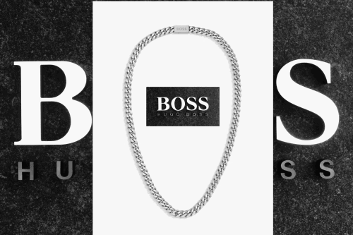 HUGO BOSS BOSS Men's Curb Chain Necklace, Silver-AUTO WIN 15/12