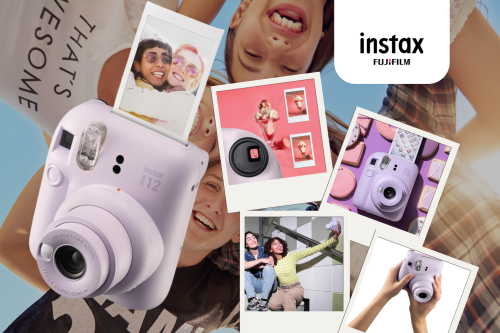 Fujifilm instax™ Mini 12 Instant Camera with Built-In Flash & Hand Strap, Lilac Purple-AUTO WIN