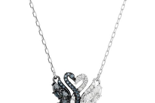 Swarovski Swan pendant Swan, Black, Mixed metal finish-AUTO WIN 04/12