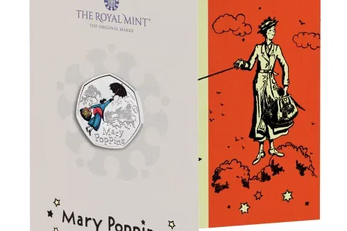 Mary Poppins 2025 50p Brilliant Uncirculated Colour Coin-AUTO WIN